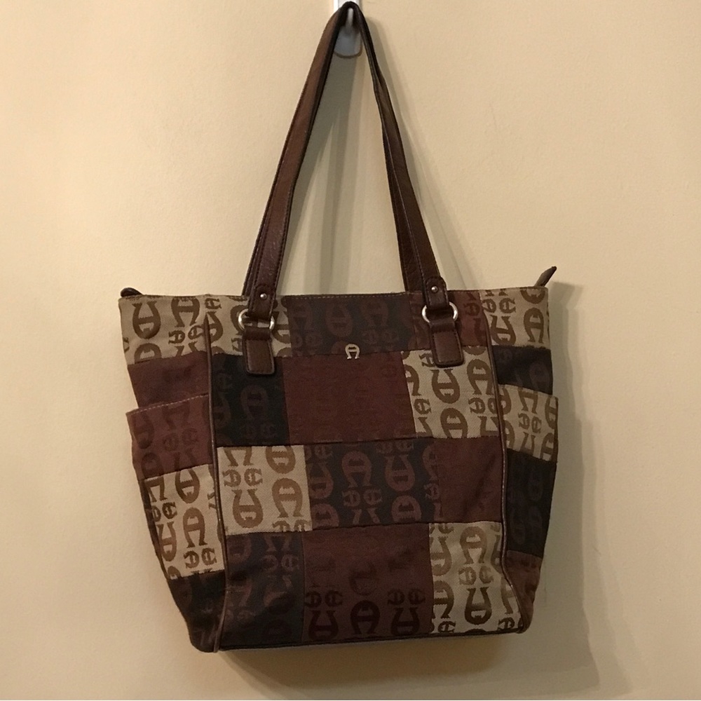 Rare Vintage Etienne Aigner EA Patchwork Monogram Handbag